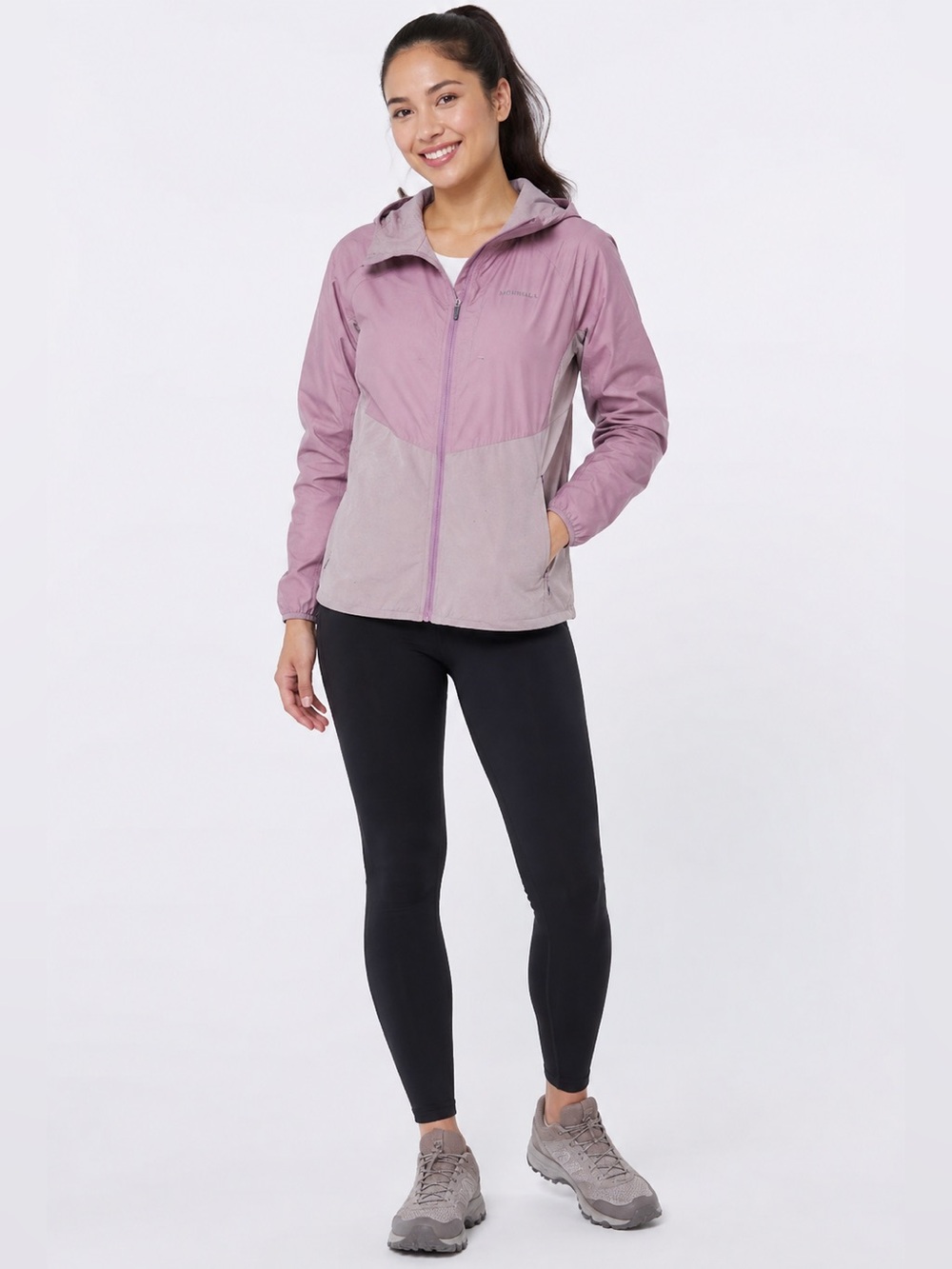 MERRELL Full Zip Up Hooded Jacket Lightweight Warm Polartec Wind Breaker 6858